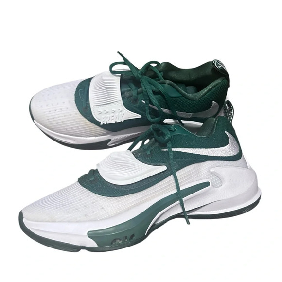 NWOT Nike Zoom Freak 3 Green/White Sneakers size 8.5 - Picture 2 of 7